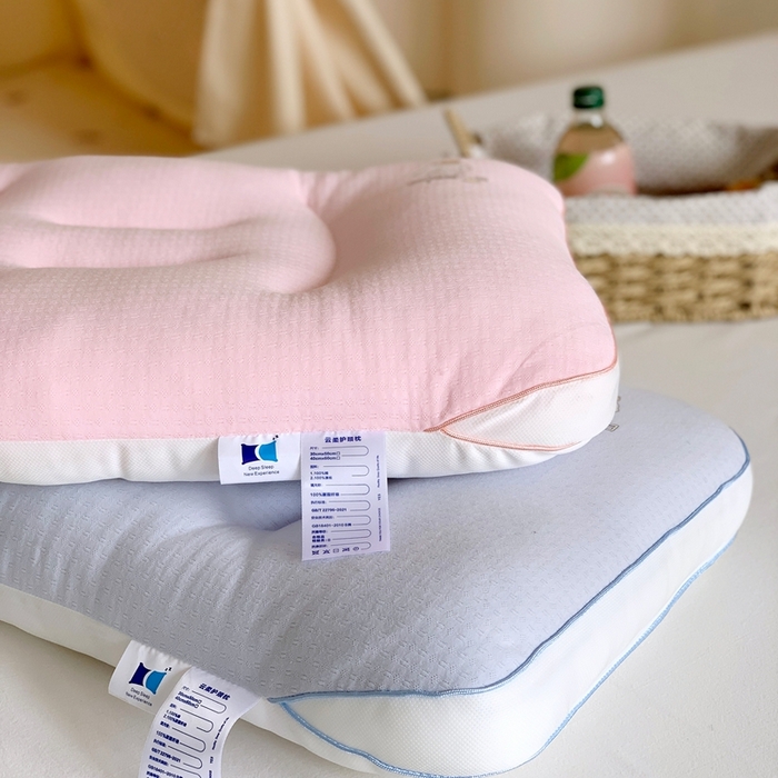 91家纺网 家纺一手货源 找家纺 2025新款水洗针织儿童枕 粉色40*60cm