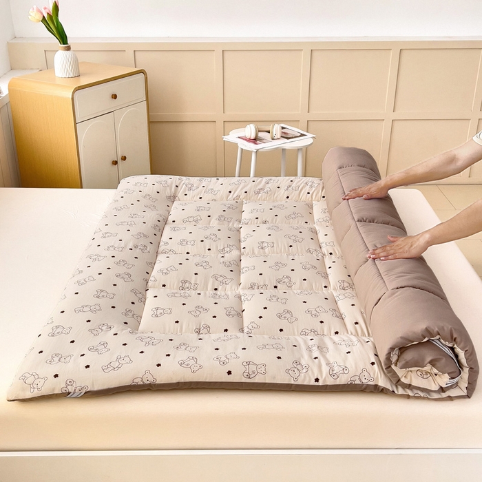 91家纺网 家纺一手货源 找家纺 鑫棉坊2025新款水洗棉印花棉花床垫床褥榻榻米铺底 小熊博士