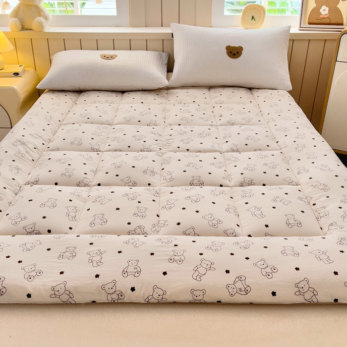 91家纺网 家纺一手货源 找家纺 鑫棉坊2025新款水洗棉印花棉花床垫床褥榻榻米铺底 小熊博士