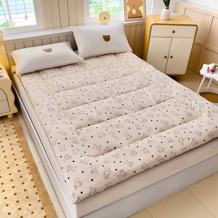 91家纺网 家纺一手货源 找家纺 鑫棉坊2025新款水洗棉印花棉花床垫床褥榻榻米铺底 小熊博士