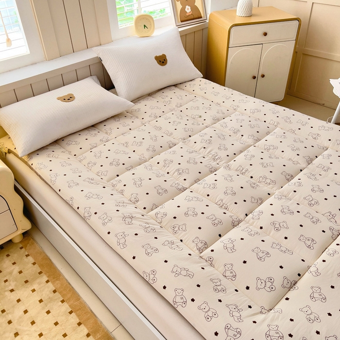 91家纺网 家纺一手货源 找家纺 鑫棉坊2025新款水洗棉印花棉花床垫床褥榻榻米铺底 小熊博士