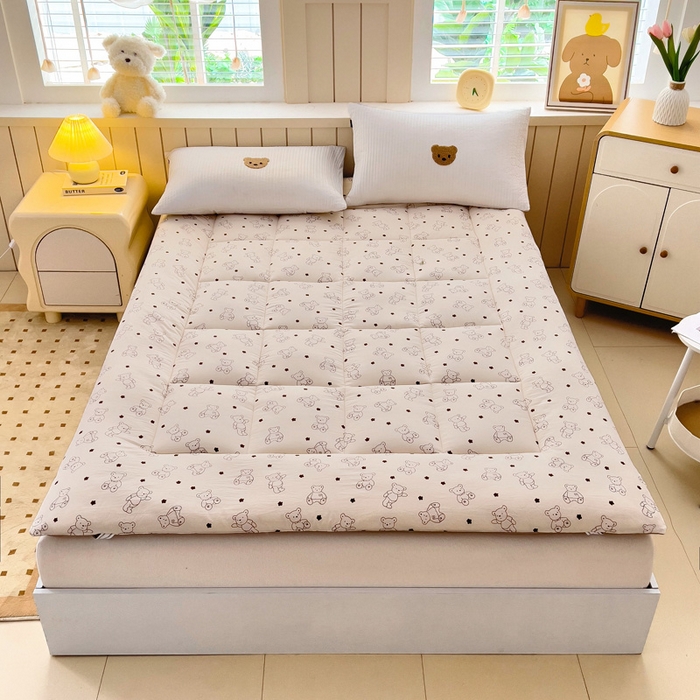 91家纺网 家纺一手货源 找家纺 鑫棉坊2025新款水洗棉印花棉花床垫床褥榻榻米铺底 小熊博士