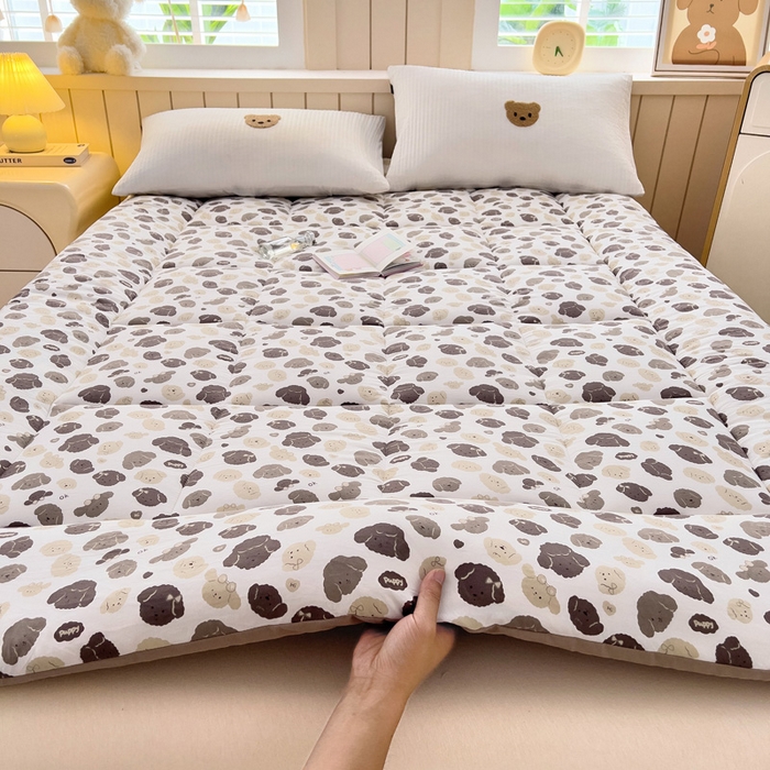 91家纺网 家纺一手货源 找家纺 鑫棉坊2025新款水洗棉印花棉花床垫床褥榻榻米铺底 洋洋小狗