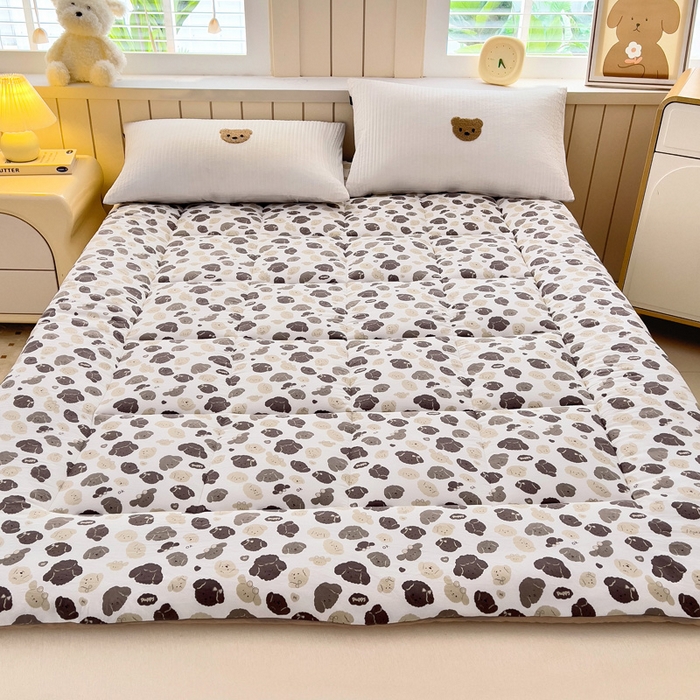 91家纺网 家纺一手货源 找家纺 鑫棉坊2025新款水洗棉印花棉花床垫床褥榻榻米铺底 洋洋小狗