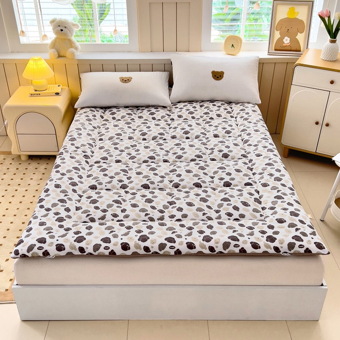 91家纺网 家纺一手货源 找家纺 鑫棉坊2025新款水洗棉印花棉花床垫床褥榻榻米铺底 洋洋小狗