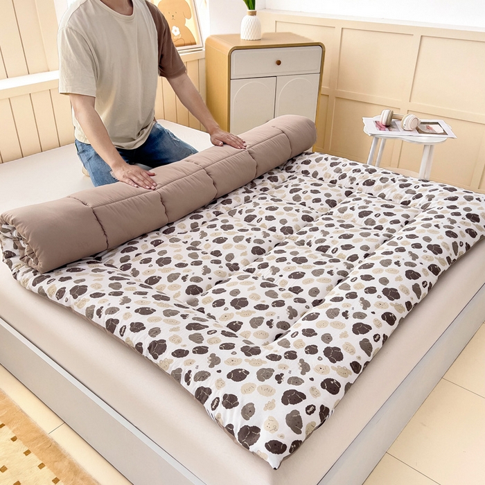 91家纺网 家纺一手货源 找家纺 鑫棉坊2025新款水洗棉印花棉花床垫床褥榻榻米铺底 洋洋小狗