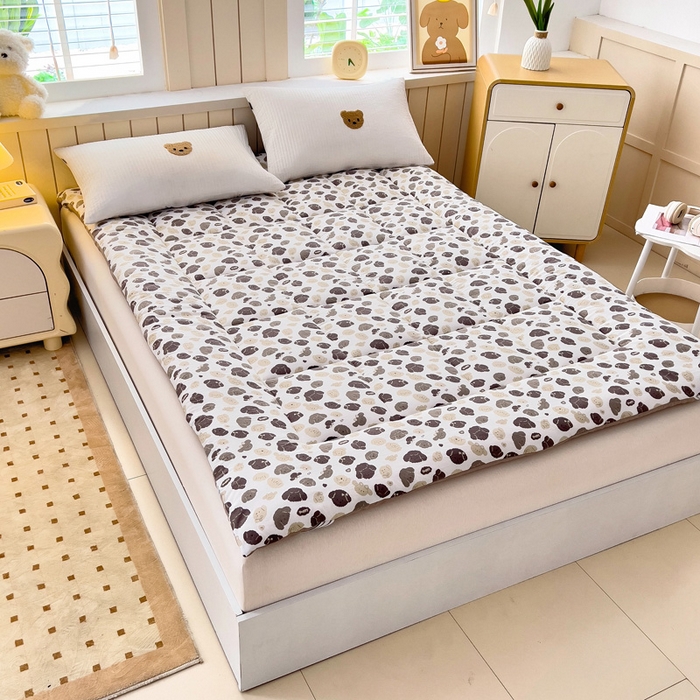 91家纺网 家纺一手货源 找家纺 鑫棉坊2025新款水洗棉印花棉花床垫床褥榻榻米铺底 洋洋小狗