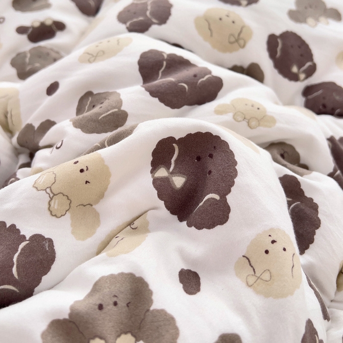 91家纺网 家纺一手货源 找家纺 鑫棉坊2025新款水洗棉印花棉花床垫床褥榻榻米铺底 洋洋小狗