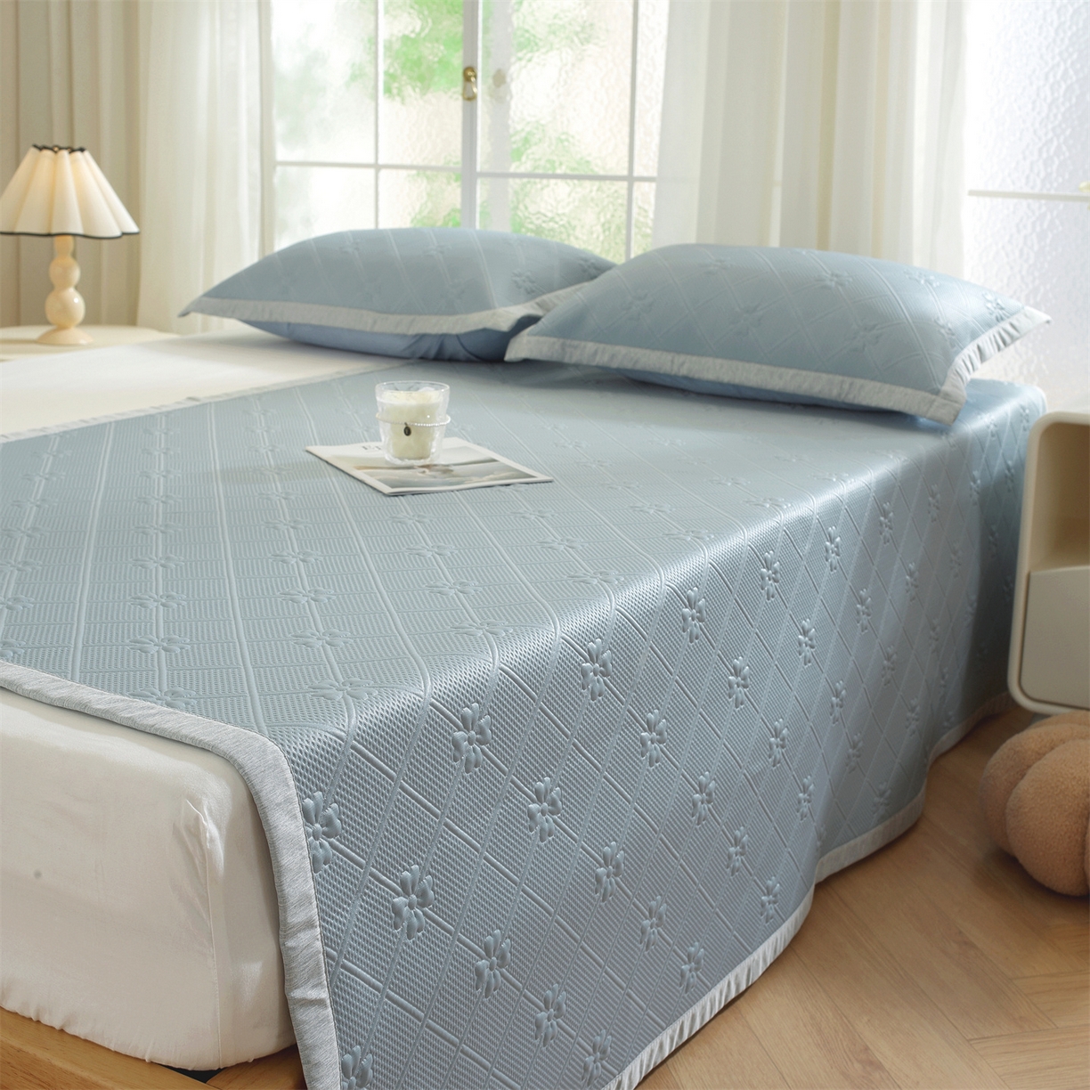 91家纺网 家纺一手货源 找家纺 （总）共鸣沙发垫 2025新款凉感四叶草平铺款凉席席子