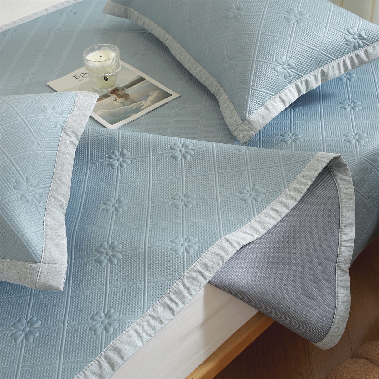 91家纺网 家纺一手货源 找家纺 （总）共鸣沙发垫 2025新款凉感四叶草平铺款凉席席子