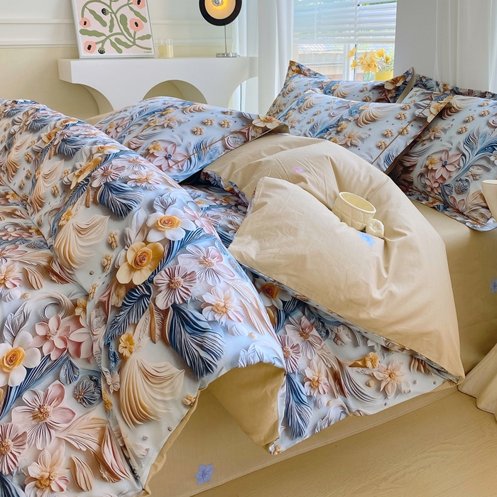 91家纺网 家纺一手货源 找家纺 （总）星期三家纺 2025年7月新款铂金全棉纯棉13372四件套