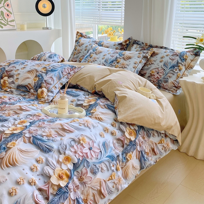 91家纺网 家纺一手货源 找家纺 （总）星期三家纺 2025年7月新款铂金全棉纯棉13372四件套