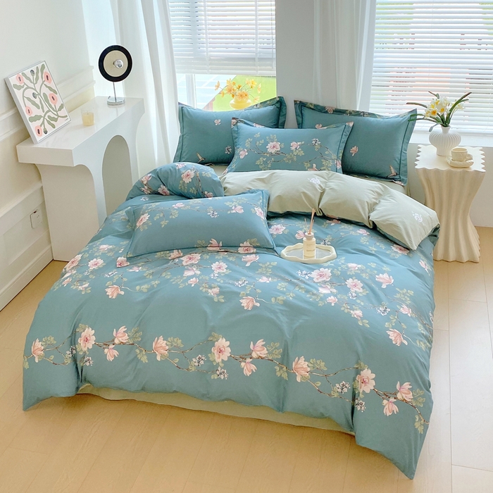 91家纺网 家纺一手货源 找家纺 星期三家纺 2025年7月新款铂金全棉纯棉13372四件套 遇见