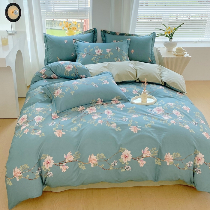 91家纺网 家纺一手货源 找家纺 星期三家纺 2025年7月新款铂金全棉纯棉13372四件套 遇见