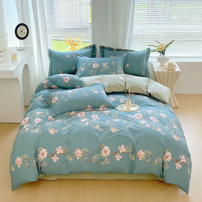 91家纺网 家纺一手货源 找家纺 星期三家纺 2025年7月新款铂金全棉纯棉13372四件套 遇见