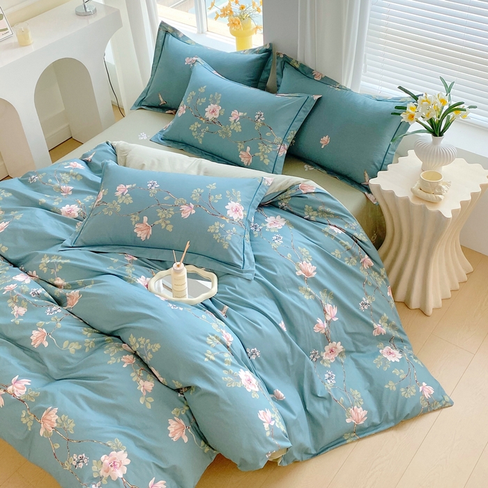 91家纺网 家纺一手货源 找家纺 星期三家纺 2025年7月新款铂金全棉纯棉13372四件套 遇见