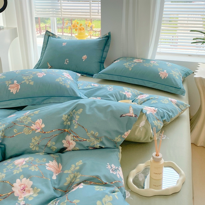 91家纺网 家纺一手货源 找家纺 星期三家纺 2025年7月新款铂金全棉纯棉13372四件套 遇见