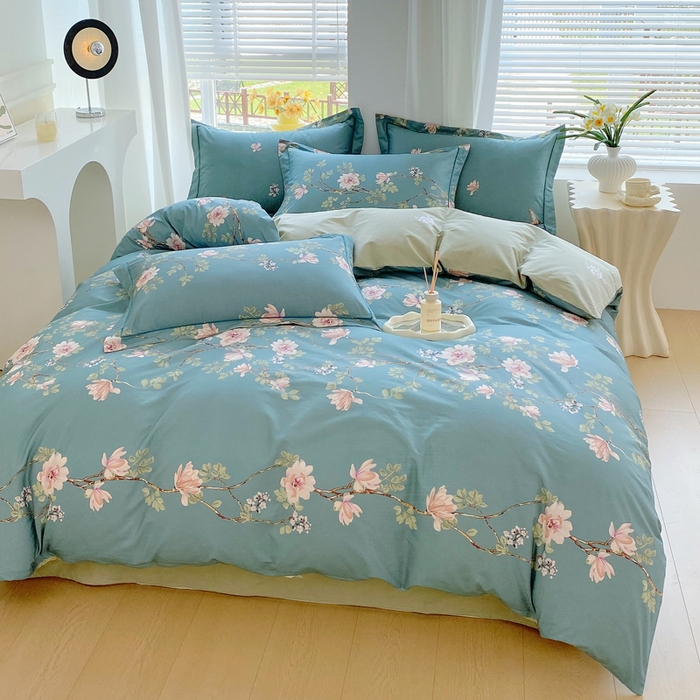 91家纺网 家纺一手货源 找家纺 星期三家纺 2025年7月新款铂金全棉纯棉13372四件套 遇见