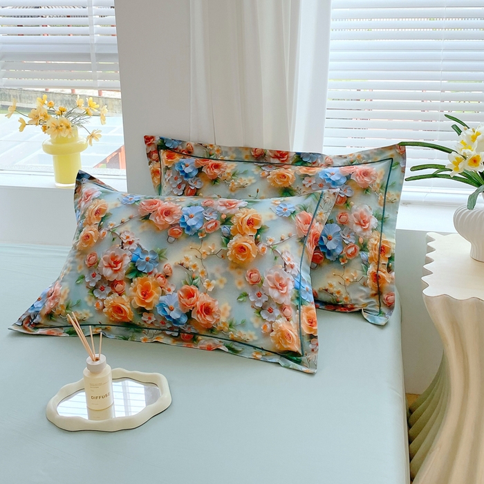 91家纺网 家纺一手货源 找家纺 星期三家纺 2025年7月新款铂金全棉纯棉13372四件套 梦薇