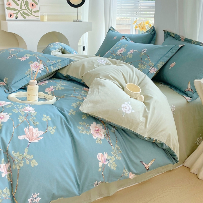 91家纺网 家纺一手货源 找家纺 星期三家纺 2025年7月新款铂金全棉纯棉13372四件套 遇见