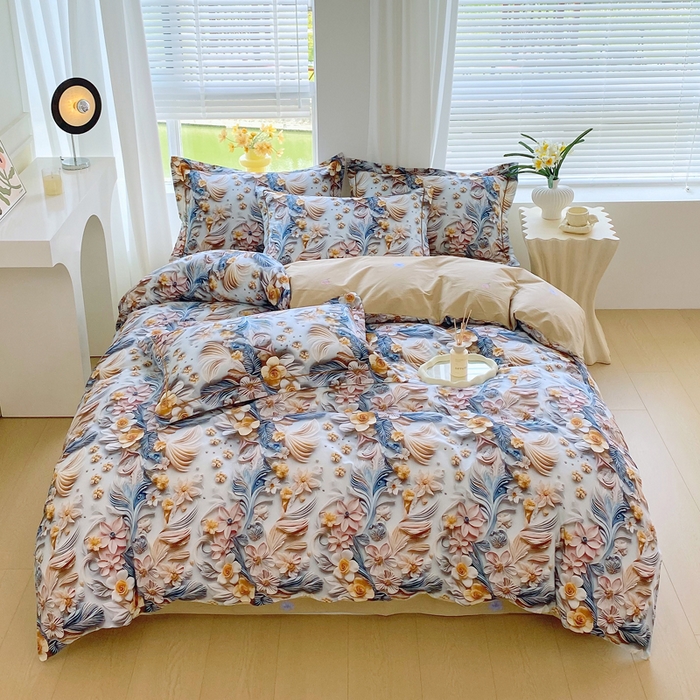 91家纺网 家纺一手货源 找家纺 星期三家纺 2025年7月新款铂金全棉纯棉13372四件套 爱丽丝