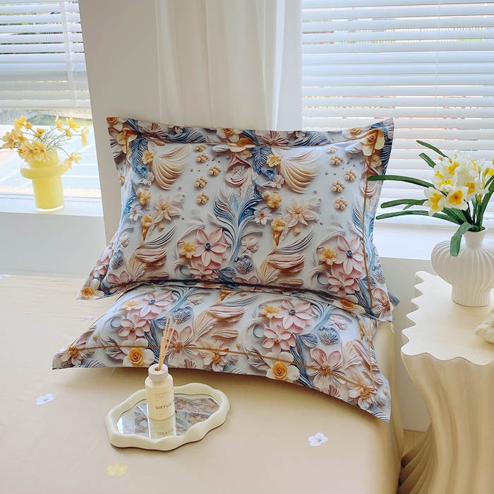 91家纺网 家纺一手货源 找家纺 星期三家纺 2025年7月新款铂金全棉纯棉13372四件套 爱丽丝