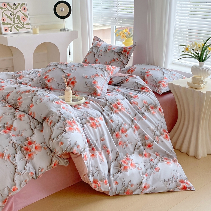 91家纺网 家纺一手货源 找家纺 星期三家纺 2025年7月新款铂金全棉纯棉13372四件套 卢浮梦