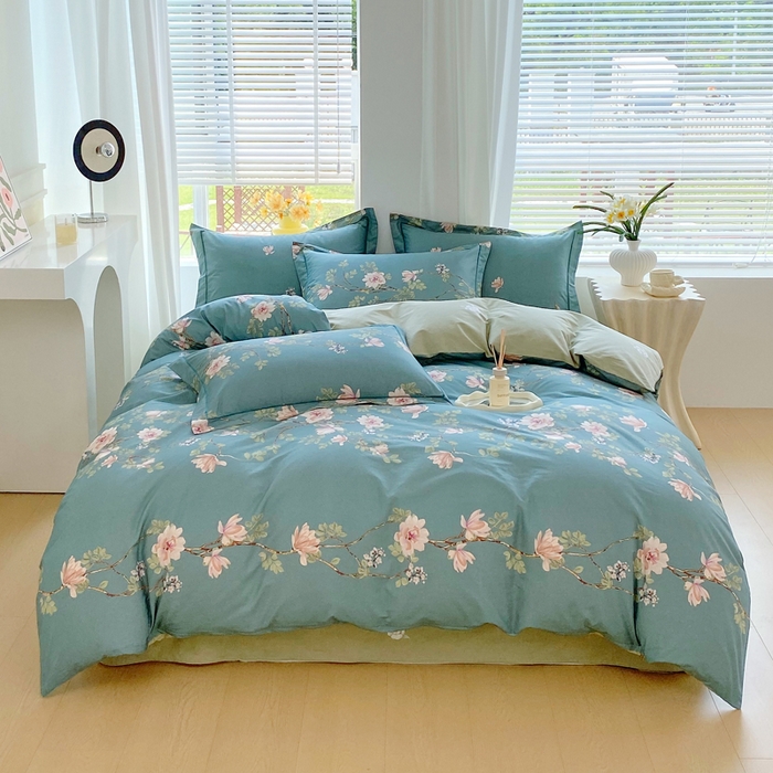 91家纺网 家纺一手货源 找家纺 星期三家纺 2025年7月新款铂金全棉纯棉13372四件套 遇见