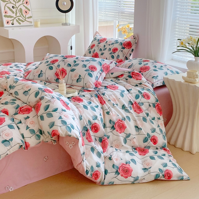 91家纺网 家纺一手货源 找家纺 星期三家纺 2025年7月新款铂金全棉纯棉13372四件套 莱茵庄园