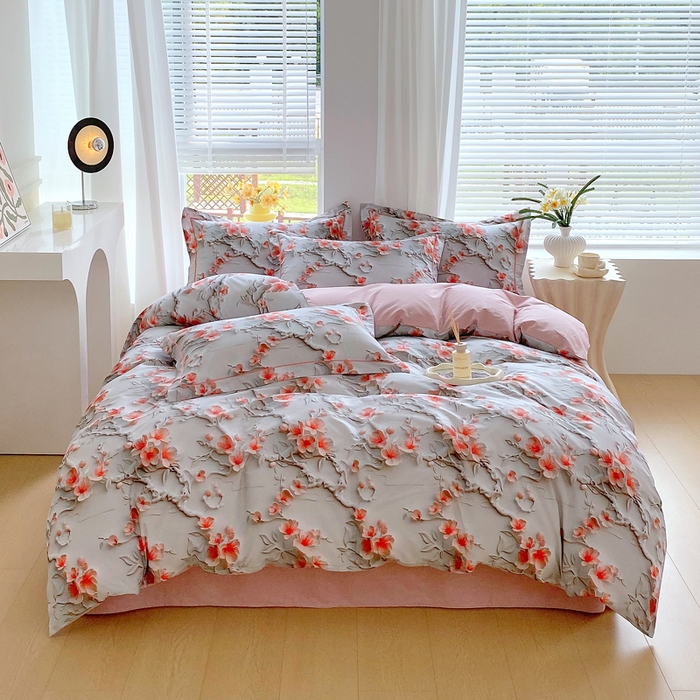 91家纺网 家纺一手货源 找家纺 星期三家纺 2025年7月新款铂金全棉纯棉13372四件套 卢浮梦