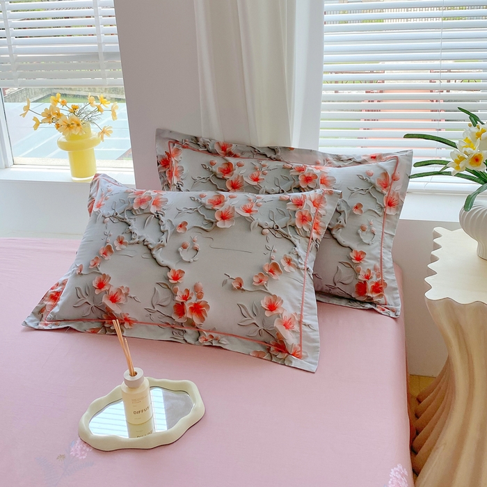 91家纺网 家纺一手货源 找家纺 星期三家纺 2025年7月新款铂金全棉纯棉13372四件套 卢浮梦