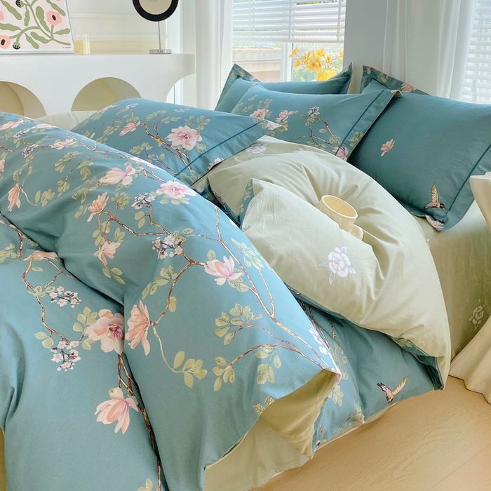 91家纺网 家纺一手货源 找家纺 星期三家纺 2025年7月新款铂金全棉纯棉13372四件套 遇见