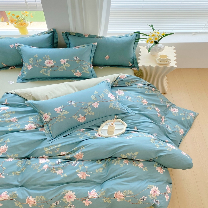 91家纺网 家纺一手货源 找家纺 星期三家纺 2025年7月新款铂金全棉纯棉13372四件套 遇见