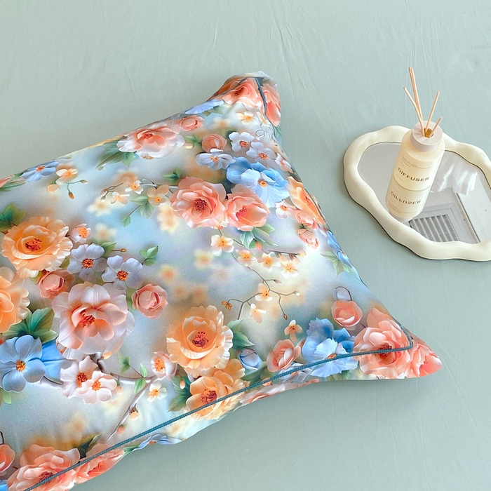 91家纺网 家纺一手货源 找家纺 星期三家纺 2025年7月新款铂金全棉纯棉13372四件套 梦薇