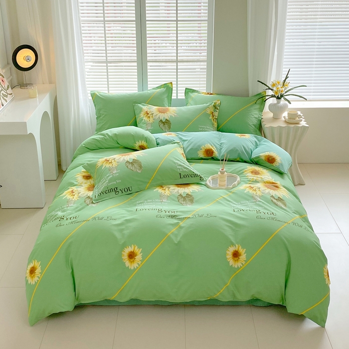 91家纺网 家纺一手货源 找家纺 星期三家纺 2025年7月新款铂金全棉纯棉13372四件套 田园时光