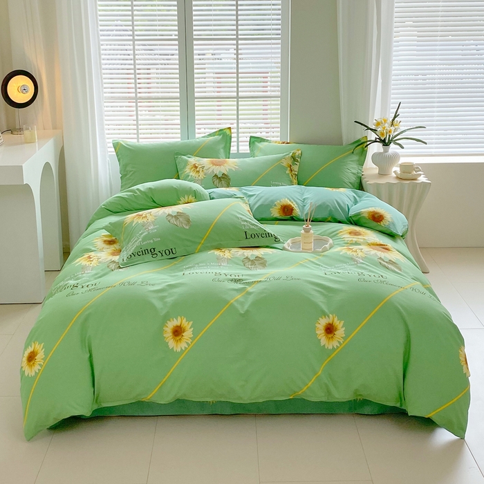 91家纺网 家纺一手货源 找家纺 星期三家纺 2025年7月新款铂金全棉纯棉13372四件套 田园时光