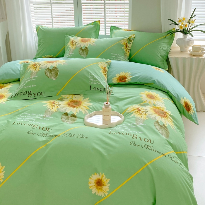 91家纺网 家纺一手货源 找家纺 星期三家纺 2025年7月新款铂金全棉纯棉13372四件套 田园时光