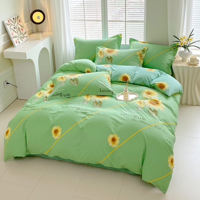 91家纺网 家纺一手货源 找家纺 星期三家纺 2025年7月新款铂金全棉纯棉13372四件套 田园时光