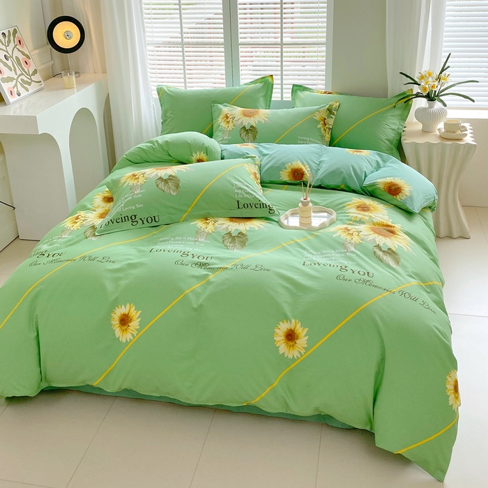 91家纺网 家纺一手货源 找家纺 星期三家纺 2025年7月新款铂金全棉纯棉13372四件套 田园时光