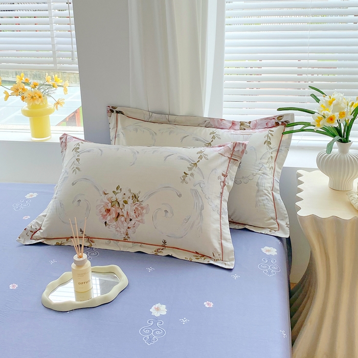 91家纺网 家纺一手货源 找家纺 星期三家纺 2025年7月新款铂金全棉纯棉13372四件套 敦煌飞花