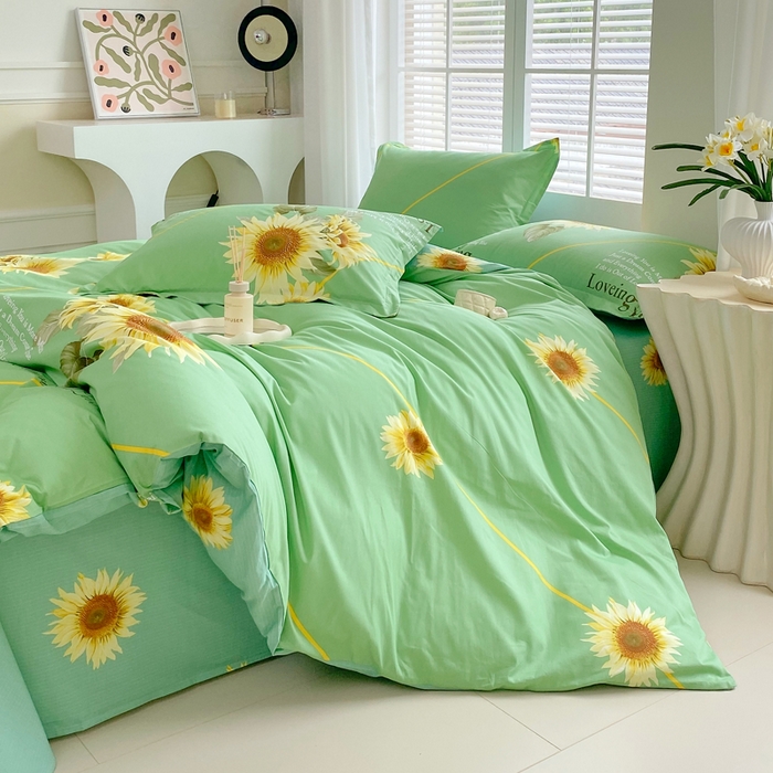 91家纺网 家纺一手货源 找家纺 星期三家纺 2025年7月新款铂金全棉纯棉13372四件套 田园时光