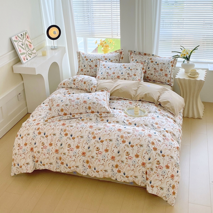 91家纺网 家纺一手货源 找家纺 星期三家纺 2025年7月新款铂金全棉纯棉13372四件套 胭脂