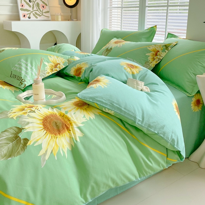 91家纺网 家纺一手货源 找家纺 星期三家纺 2025年7月新款铂金全棉纯棉13372四件套 田园时光