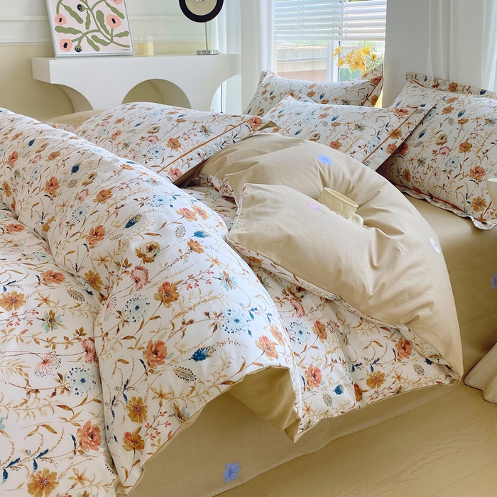 星期三家纺 2025年7月新款铂金全棉纯棉13372四件套 胭脂