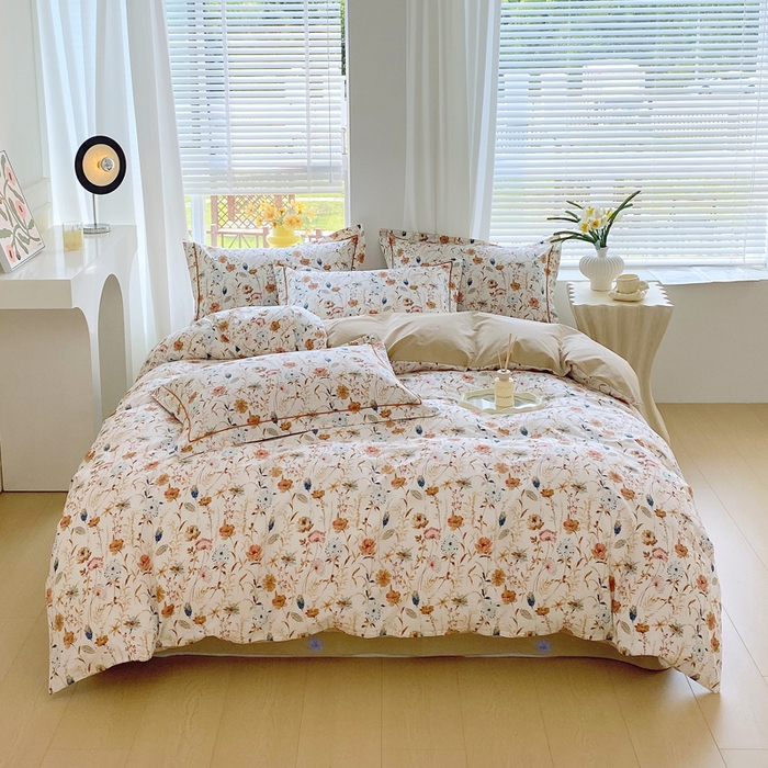 91家纺网 家纺一手货源 找家纺 星期三家纺 2025年7月新款铂金全棉纯棉13372四件套 胭脂