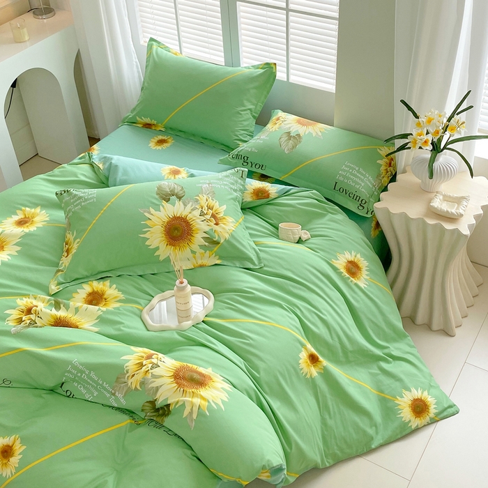 91家纺网 家纺一手货源 找家纺 星期三家纺 2025年7月新款铂金全棉纯棉13372四件套 田园时光