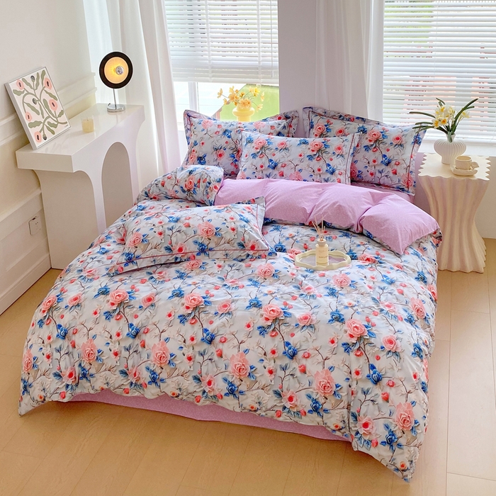 91家纺网 家纺一手货源 找家纺 星期三家纺 2025年7月新款铂金全棉纯棉13372四件套 花汀