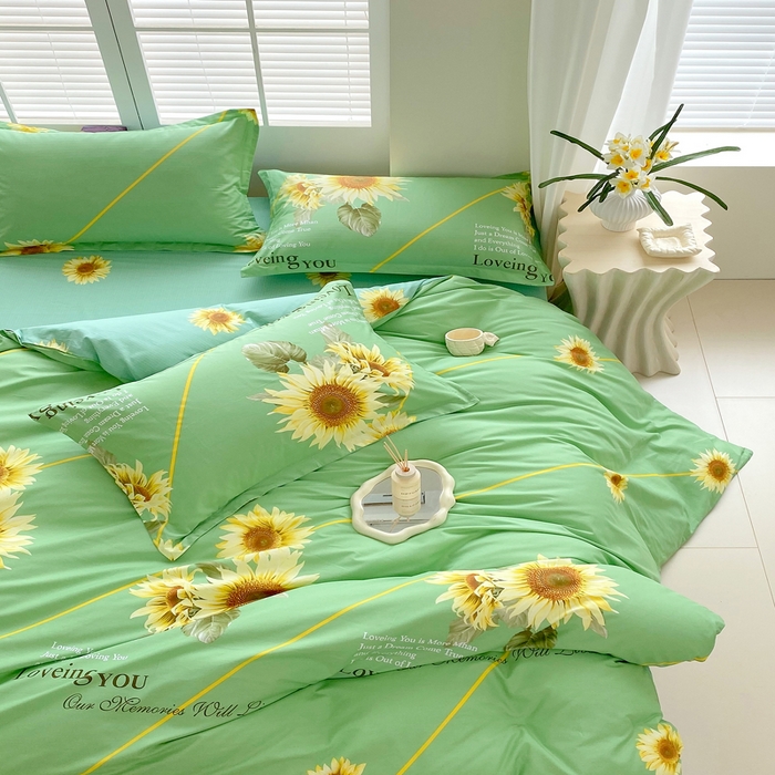 91家纺网 家纺一手货源 找家纺 星期三家纺 2025年7月新款铂金全棉纯棉13372四件套 田园时光