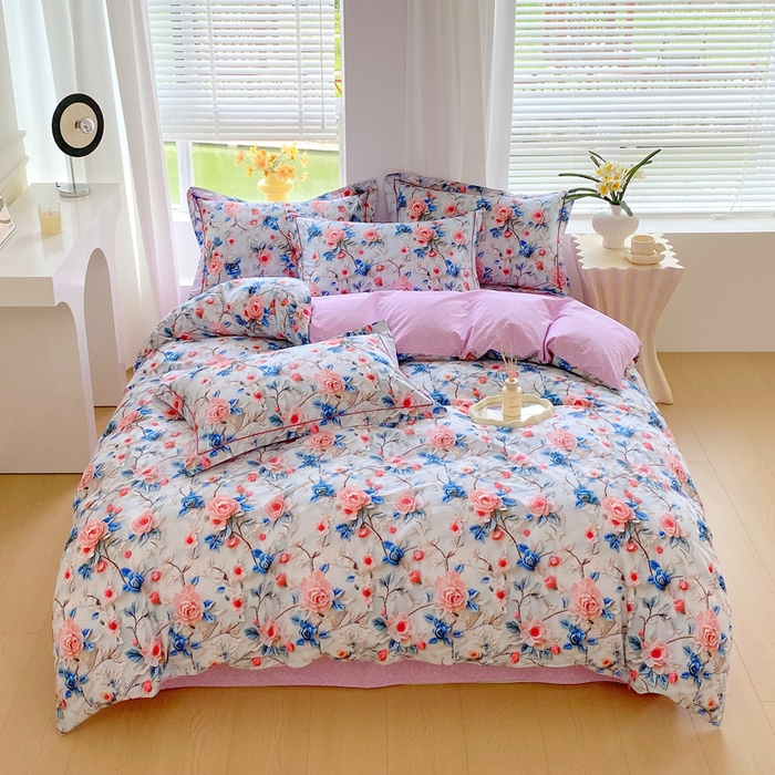 91家纺网 家纺一手货源 找家纺 星期三家纺 2025年7月新款铂金全棉纯棉13372四件套 花汀