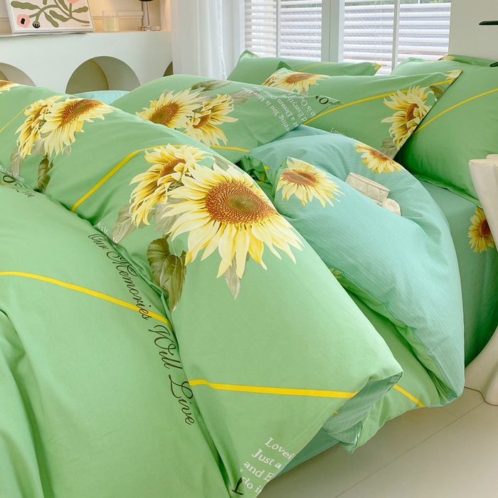 91家纺网 家纺一手货源 找家纺 星期三家纺 2025年7月新款铂金全棉纯棉13372四件套 田园时光